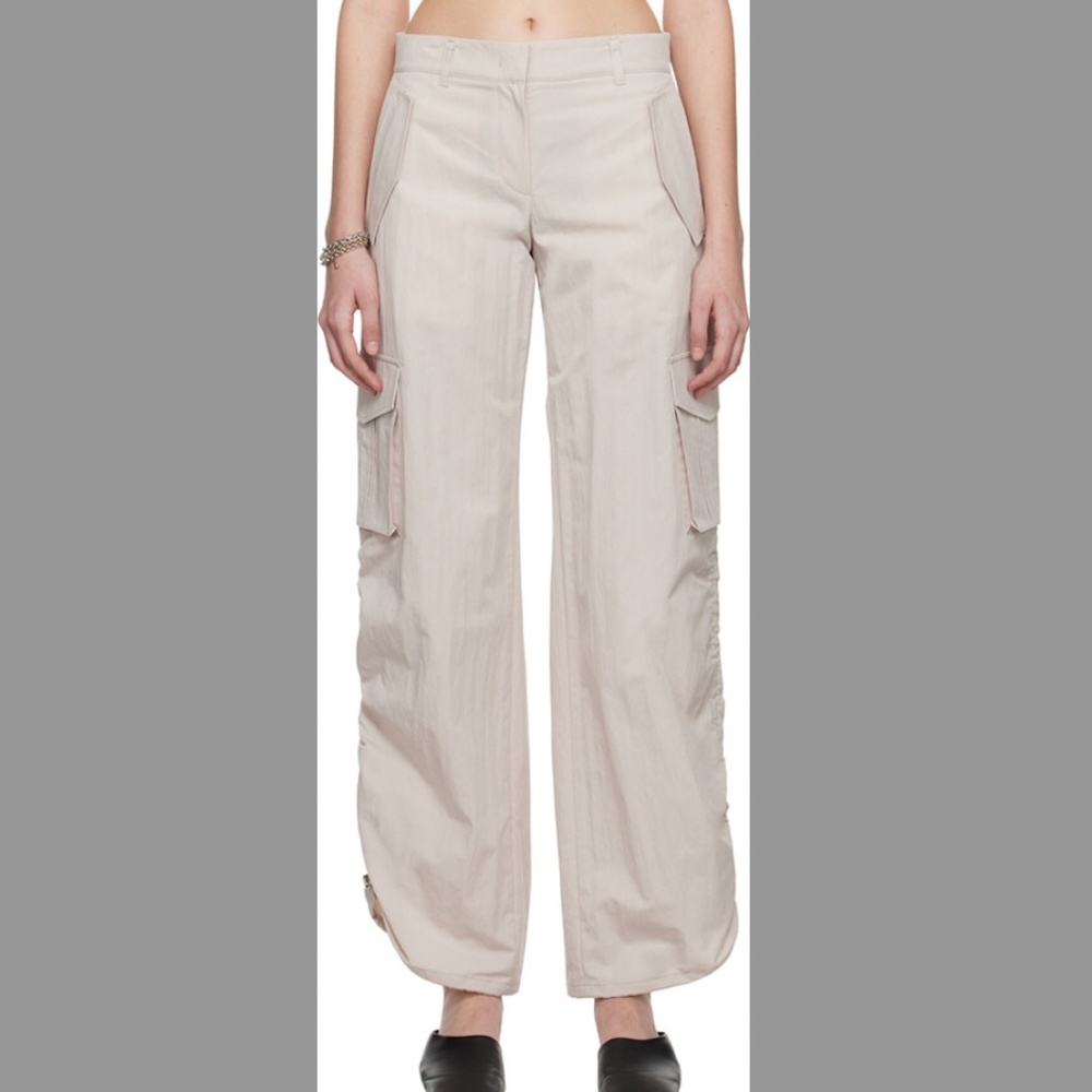 System Beige Drawstring Cargo Pants; Size XS; NEVER WORN - Picture 6 of 8